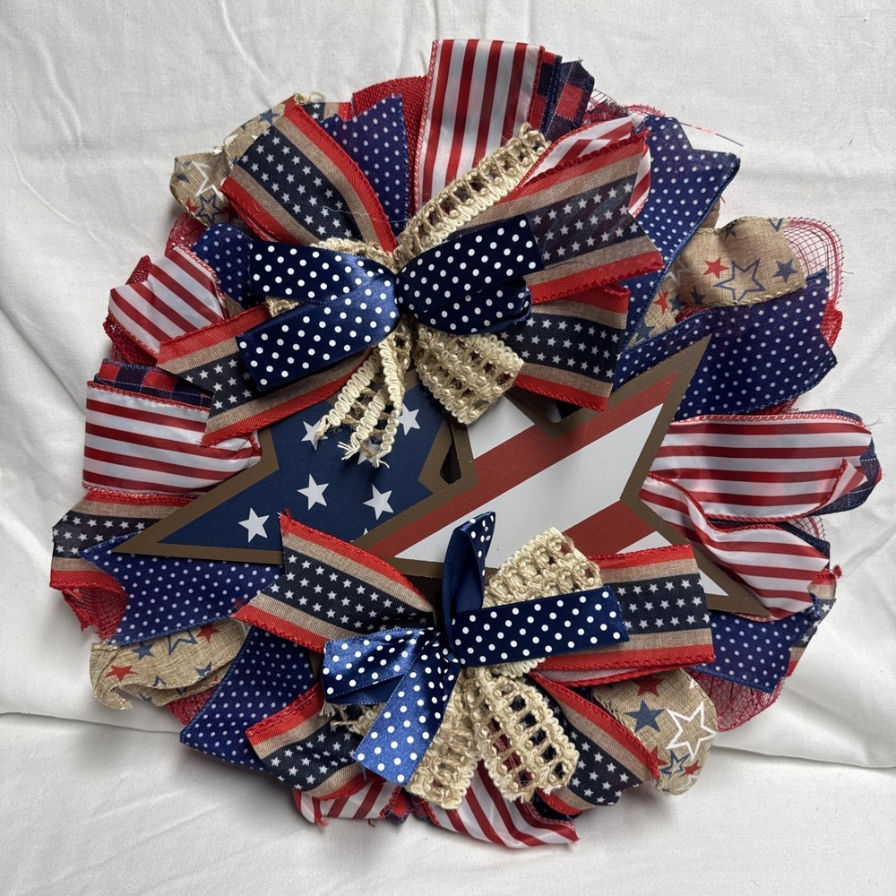 American Door Wreath Handmade for 250 American Birthday Decorations